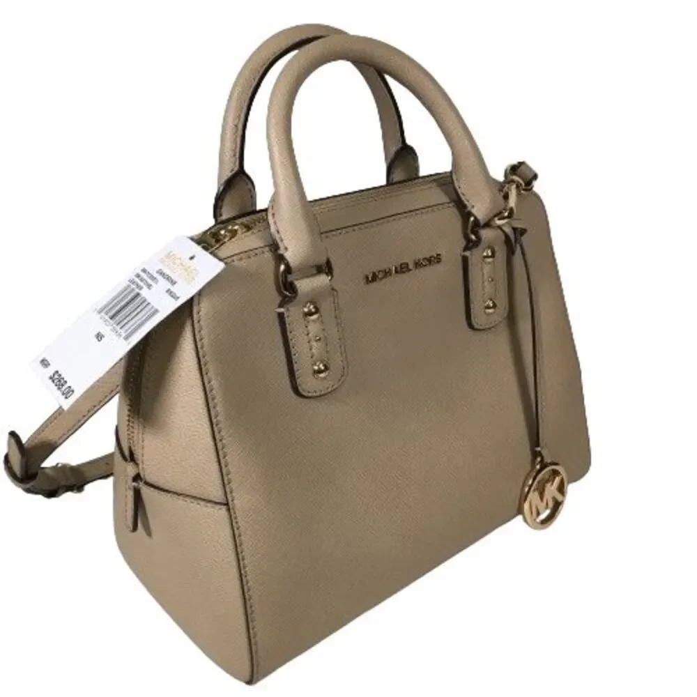 NWT MICHAEL KORS Sandrine Satchel Leather Handbag Crossbody Purse Bag $268
